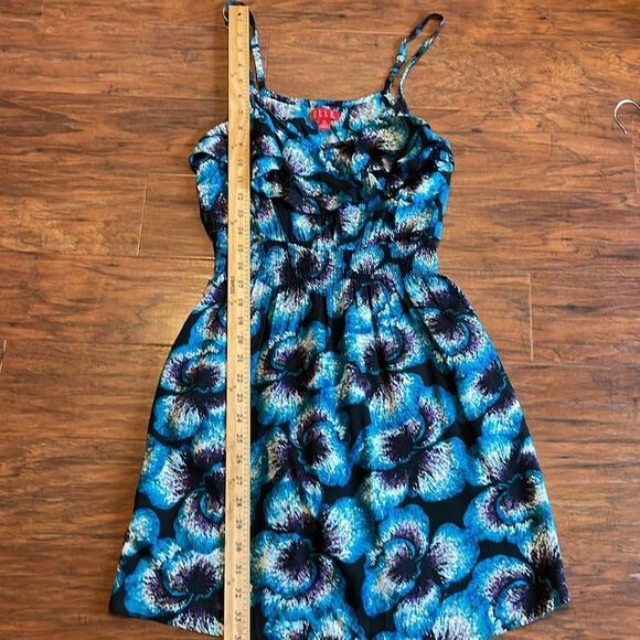 Elle Womens Black Blue Strappy Sun Dress Sz XS - Picture 6 of 6